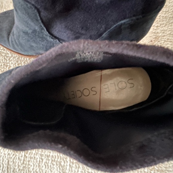 Sole Society Navy Suede Ankle Boots - Picture 6 of 8